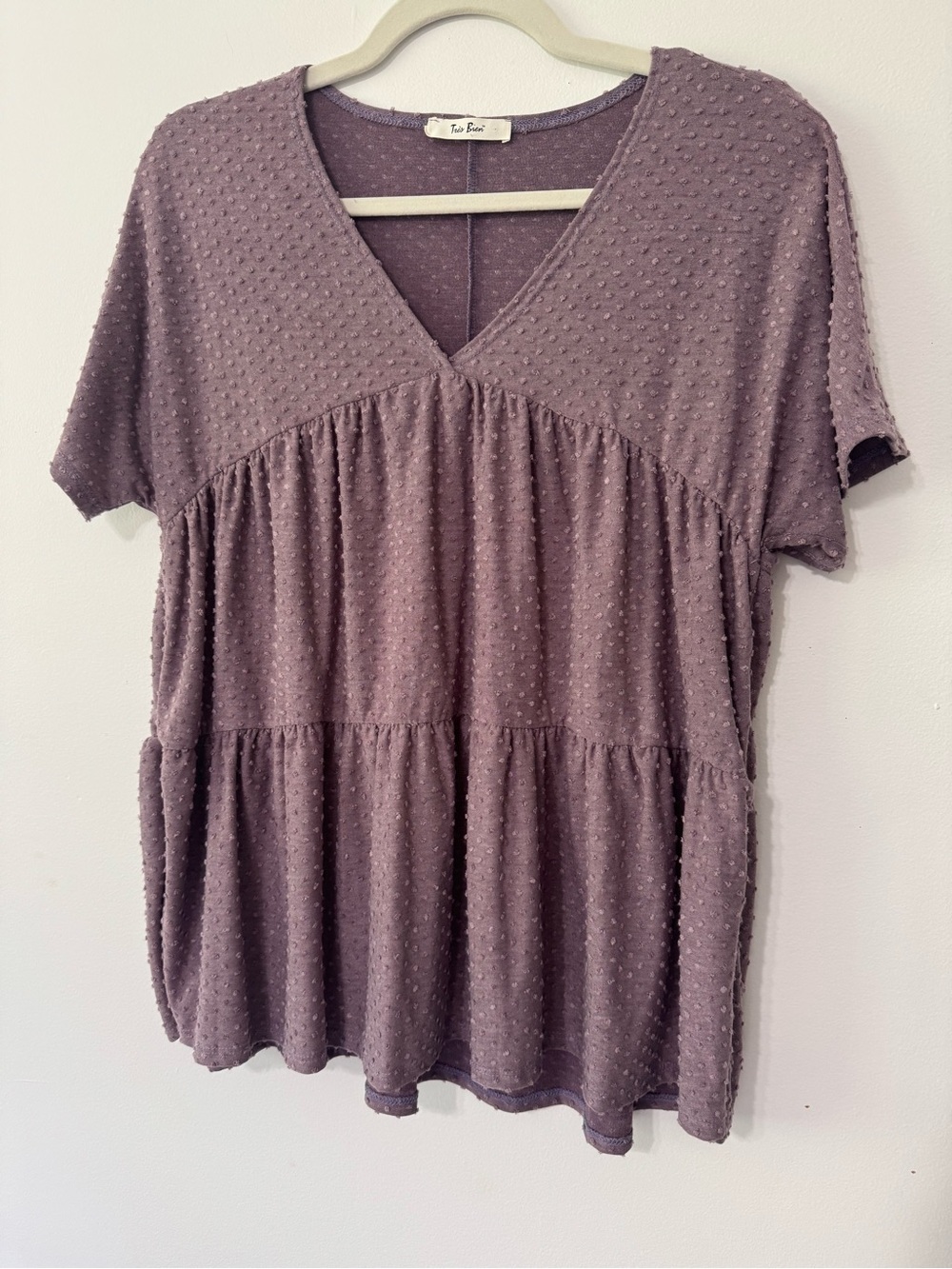 NWOT Women's Mauve Textured Peplum Top